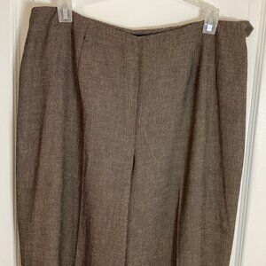 Jones New York Women's Size 12 Business Dress Pants Brown Wide Leg Vintage Style